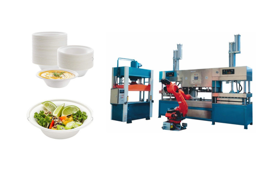 Maquinaria automática do molde da celulose para a produção biodegradável dos utensílios de mesa