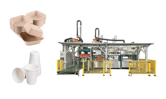 Máquina de moldagem de celulose de bagaço para celulose virgem com sistema de controlo PLC