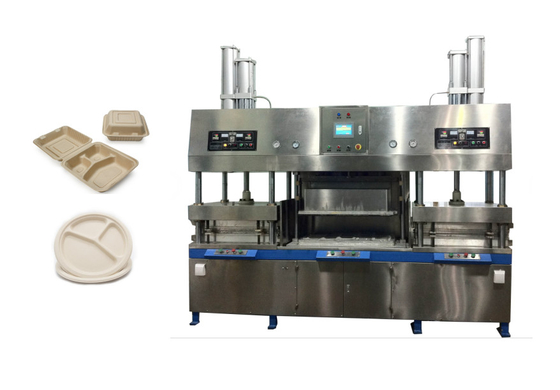 Máquina Compostable manual da imprensa de Tray Dry In Mold Wet da cana-de-açúcar da maquinaria do molde da celulose do PLC