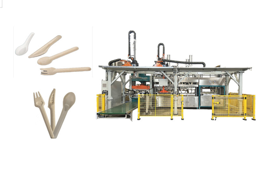 Polpa biodegradável equipamento moldado da forquilha do alimento