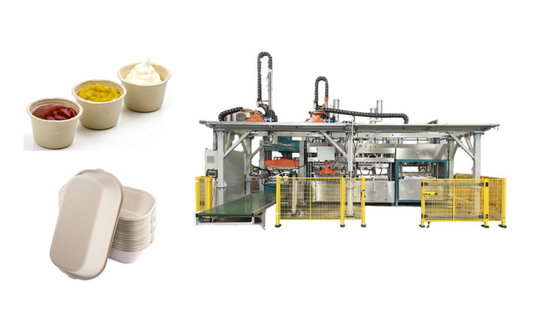 O papel esperto moldou o braço de passeio do robô de Tray Production Line With Double do fast food de Unbleach