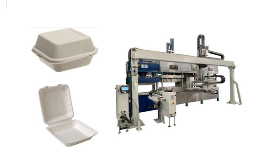 Linha de produção livre moldada de papel da caixa da parte superior da poluição com o único braço de passeio do robô