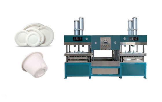 Placas Compostable e bacias da fibra manual da polpa que fazem a máquina