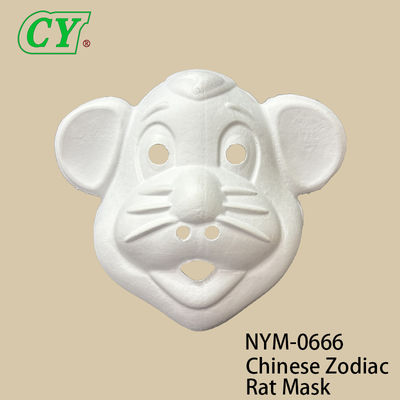 Máscaras de Animais DIY Brancas para o Halloween: Base moldada em polpa ecológica para desenho criativo e pintura com spray