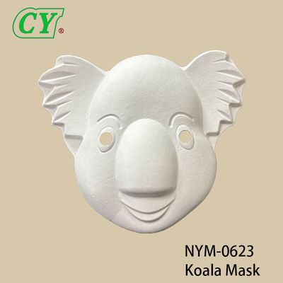 Máscaras de Animais DIY Brancas para o Halloween: Base moldada em polpa ecológica para desenho criativo e pintura com spray