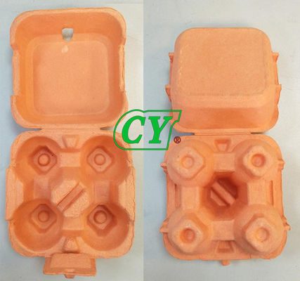 Ovo descartável Tray With dos produtos não tóxicos da celulose 4 cavidades